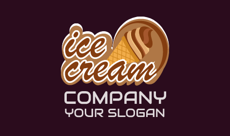 Logo Crème Glacée Marron Clair