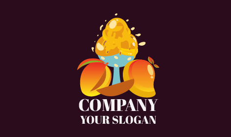 Logo De Boule De Glace À La Mangue