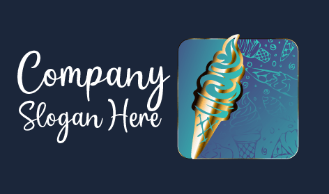 Logo De Crème Glacée Dorée Premium