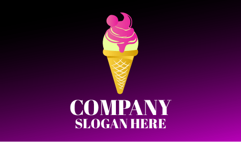 Logo De La Crème Glacée Aux Tourbillons De Framboises