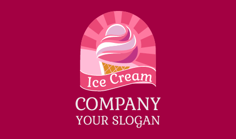 Logo Crème Glacée Rose Pâle