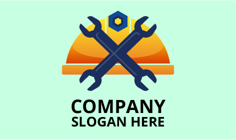 Blaues Schraubenschlüssel-industrielogo