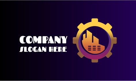 Orangefarbenes Zahnrad-industrielogo