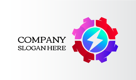 Weißes Bolzen-industrielogo