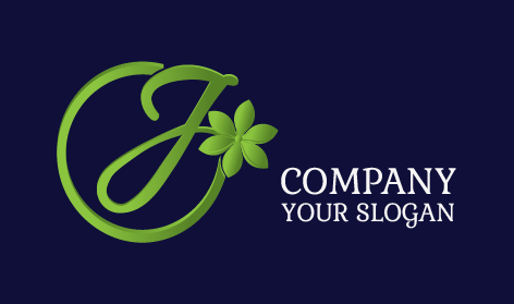 Logotipo De Jasmim Com Laço De Alfabeto Verde