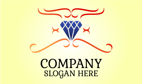 Logo De Bijoux Bleu Haut De Gamme