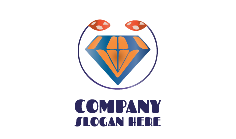 Logo De Bijoux En Diamant Bleu Brillant