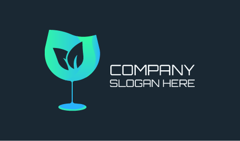 Leafy Water Goblet Glass Juice Logo