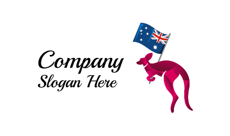 Australian Flag Kangaroo Logo