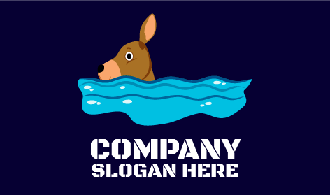 Badendes Braunes Känguru-logo