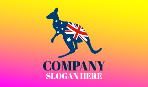 Blue Jumping Kangaroo Logo