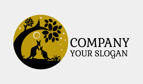 Charming Landscape Kangaroo Logo
