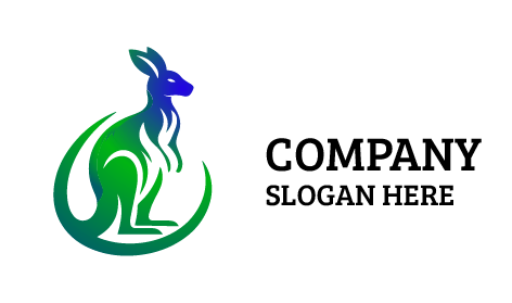 Logo Animal Kangourou Croissant