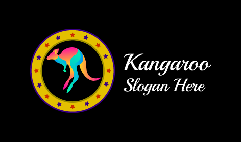 Gradient Jumping Kangaroo Logo