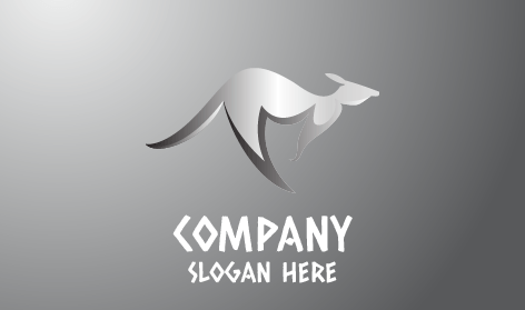 Logo Kangourou Gris Sautillant