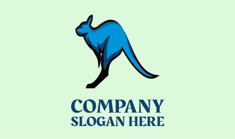 Gebeugtes Blaues Känguru-logo