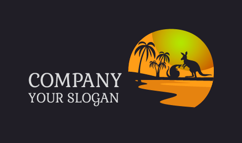 Kangaroo Picturesque Scenery Logo