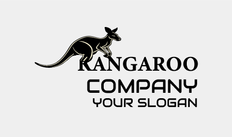 Modern Kangaroo Calligraphy Logo