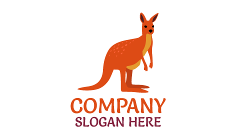 Orange Pregnant Kangaroo Logo