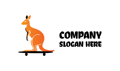 Oranges Sportliches Känguru-logo