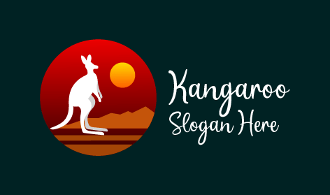 White Standing Kangaroo Logo