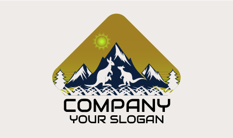 Logotipo De Canguro Para Turismo De Vida Silvestre