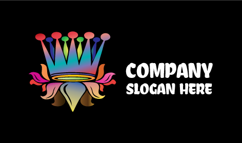 Logotipo Del Rey De La Corona De Flores