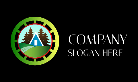 Logo Lanskap Pondok Berbahan Kayu Cedar