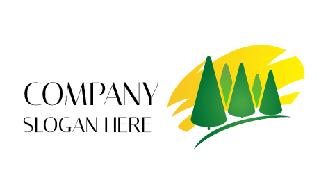 Logo Lansekap Pohon Cemara Hijau