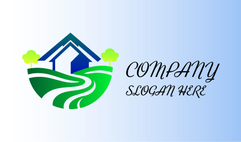 Logo Lansekap Rumput Hijau