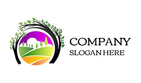 Logo Lanskap Siluet Hijau