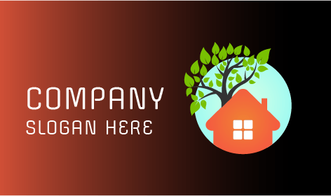 Logo Lanskap Rumah Pohon Hijau