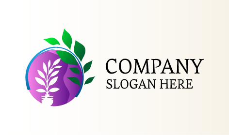 Beyaz Bitki Saksısı Peyzaj Logosu