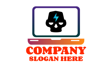 Logotipo De Computadora Portátil Con Frente De Perno