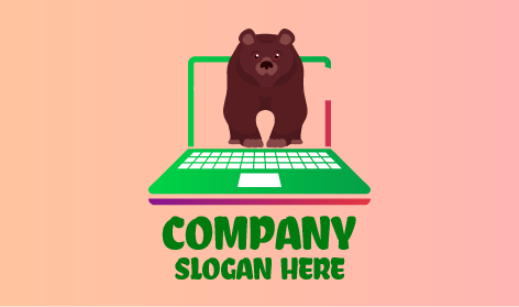 Logo Laptop Beruang Grizzly Coklat