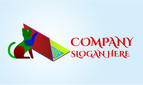 Logo Laptop Kucing Lucu