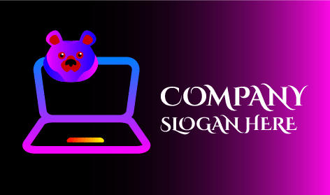 Cute Bear Purple Laptop Logo