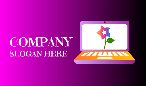 Logo Laptop Teknologi Bunga Mekar