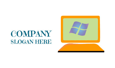 Logotipo De Computadora Portátil Con Ventana Degradada