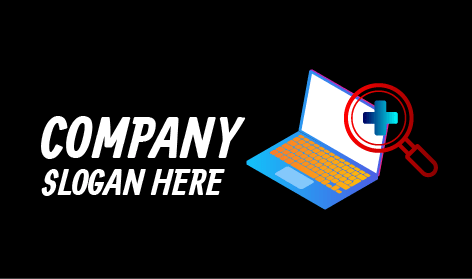 Logo Laptop Kaca Pembesar Medis