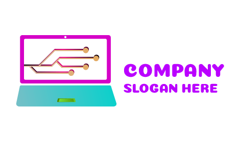 Logotipo De Computadora Portátil De Tecnología Revolucionaria