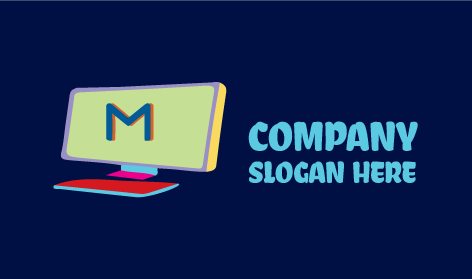 Logo Laptop Tanda Huruf Teknologi