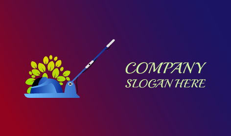 Logotipo De Cortadora De Césped Azul