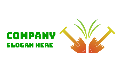 Logotipo De Césped De Palas Agrícolas
