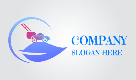 Logotipo De Césped De Hoja Flotante