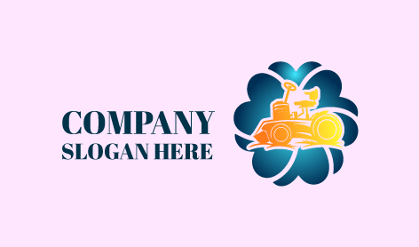 Logotipo De Césped Con Flores En Degradado