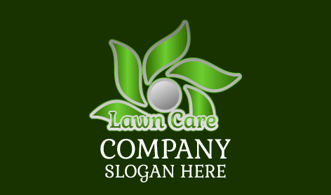 Logotipo De Césped De Hojas Verdes