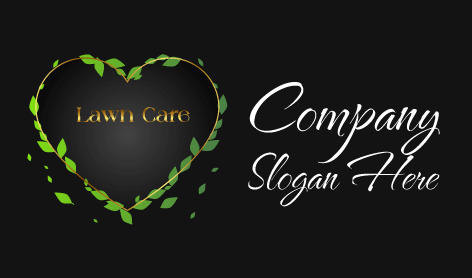 Logotipo De Césped Con Hojas De Corazón