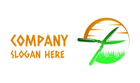 Logotipo De Césped De Tijeras De Setos