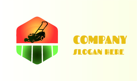 Logotipo De Cortacésped Hexagonal